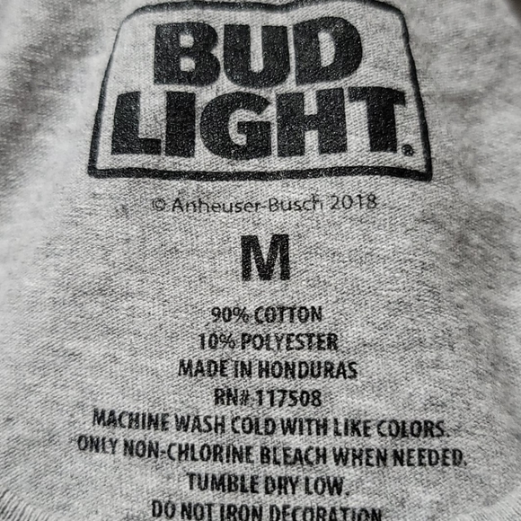 BUD LIGHT DILLY DILLY T-SHIRT BLUE & GREY MENS SHORT SLEEVE TOP SIZE MEDIUM - Picture 6 of 9